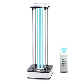 36W UV Light Ultraviolet Germicidal Light 110V Quartz Lamp with Ozone Kills 99.9% of Bacteria Mold Germ Viruses Effectively -with 15s Delay Time Remote Control for Living Area (with Ozone)