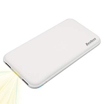 Power Bank, Bestoss 10000mAh 2-Output Portable External Power Bank Battery Charger Pack for iPhone 6/5/4, iPad, iPod, Samsung Devices, Smart Phones, Tablet PCs (white)