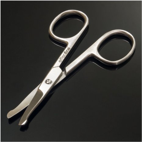 effenfine Facial Hair Scissors for Nose and Ear Hair Trimming - Trim Mustache, Beard and Eyebrows with our German Stainless Steel Scissors - Lifetime Guarantee