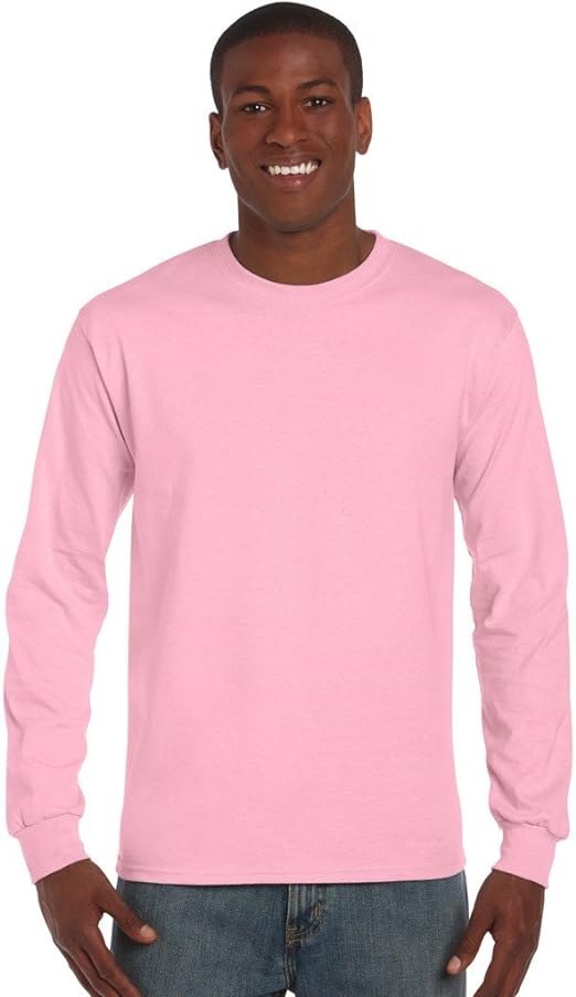 Gildan Mens Plain Crew Neck Ultra Cotton Long Sleeve T-Shirt