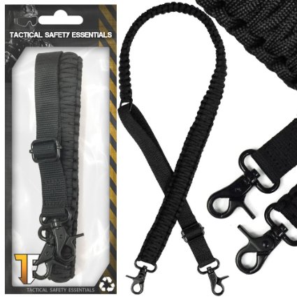 Tactical Safety Essentials 550 Paracord Adjustable Strap with Dual Two Point 360 Degree Swivel Rotating Latches
