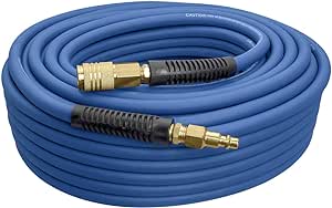 Estwing E14100PVCR 1/4" x 100' PVC/Rubber Hybrid Air Hose with Brass Fittings