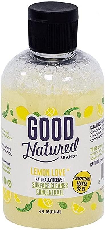Good Natured Brand Multi-Surface Cleaner Concentrate, Lemon Love - Makes 32oz - Everyday Cleaning Solution Refill Made With Essential Oils