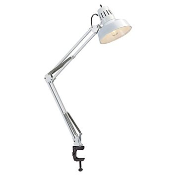 Satco Products SF76/360 Clamp on Swing Arm Drafting Light, White