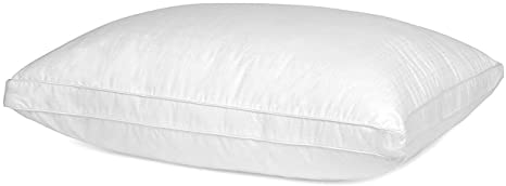 Mastertex Down Alternative Bed Pillow Cotton Cover Super Plush Microfiber Fill Hypoallergenic & Allergy Safe Soft and Breathable Sleeping Pillow Standard Size (20x26x1.5)