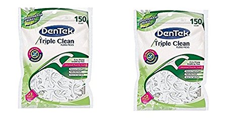 DenTek NHunmI Fresh Clean Floss Pick, Triple Clean - 150ct (Pack of 2)