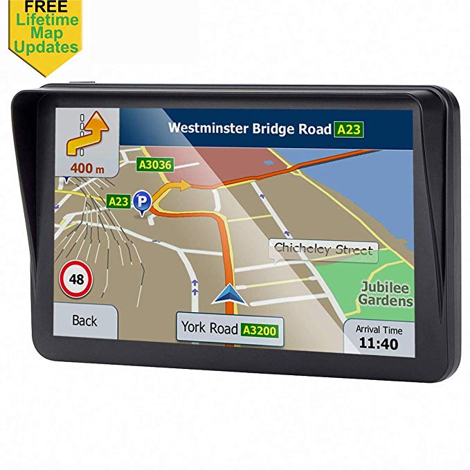7 inch 8GB Navigation System for Cars, Car GPS Spoken Turn- to-Turn Vehicle GPS Navigator, Lifetime Map Updates