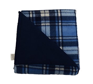 Sensory Goods - THE ONLY APPROVED MANUFACTURER AND SELLER - Medium Weighted Blanket - Herringbone-Blue Pattern with Navy Fleece (41'' x 58'') (13 lb for 120 lb individual)