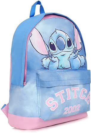 Disney Lilo and Stitch Girls Backpack, Kids Schoolbag, Rucksack Blue