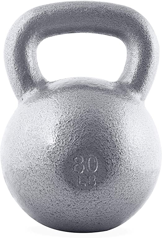 WF Athletic Supply Hammerstone Cast Iron Kettlebell - 13, 10-80 Pounds - Core Strength, Functional Fitness, and Weight Training Set - Free Weight, Equipment, Accessories