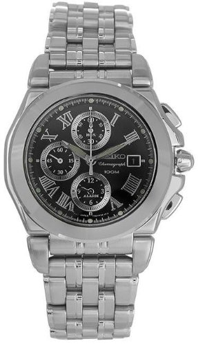 Seiko Mens Chronograph Stainless Steel Watch SNA525
