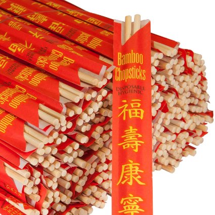 Royal Premium Disposable Bamboo Chopsticks 9 Sleeved and Seperated Bag of 25 Sets UV Treated