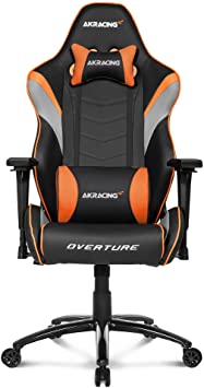 AKRacing Overture Series Super-Premium Gaming Chair with High Backrest, Recliner, Swivel, Tilt, Rocker and Seat Height Adjustment Mechanisms with 5/10 warranty Orange