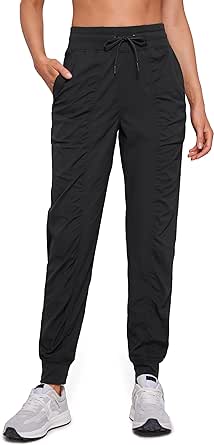 CRZ YOGA Lightweight Workout Joggers for Women, High Waisted Outdoor Running Casual Track Pants with Pockets