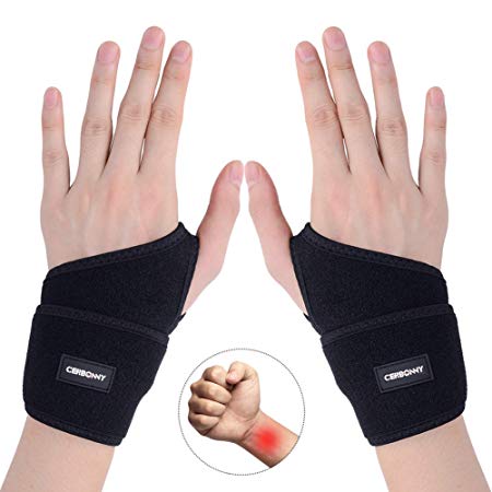 Cerbonny Sport Wrist Strap/Wrist Brace/Wrist Support/Arthritis Hand Support - Fits Left and Right Hand for Men and Women(1 Pair)