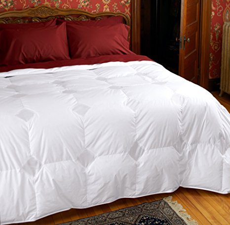 Cuddledown Temperature Regulating 800 Fill Power Down Comforter, King, Summer, White