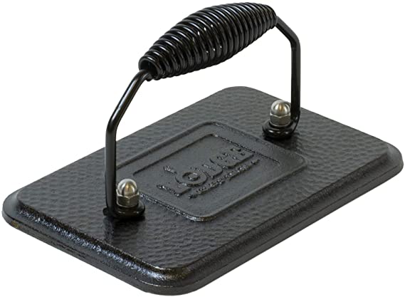 Lodge LGP3 Logic Pre-Seasoned Rectangular Cast-Iron Grill Press (Black)