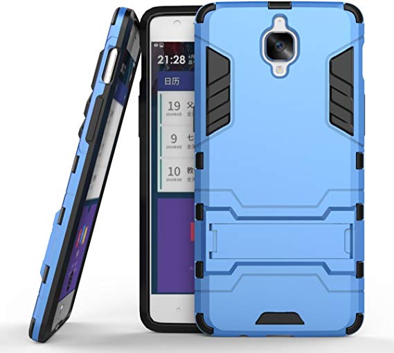 Gps Case Cover [ Armor Series] Hard Slim Hybrid Kickstand Phone Cover Case for for OnePlus 3T / OnePlus 3 / One Plus 3 (Blue)