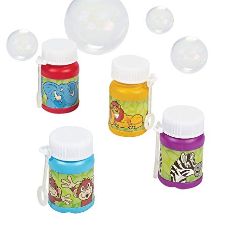 Fun Express - Zoo Animal Mini Bubble Bottles - Toys - Bubbles - Mini Bubble Bottles - 1oz - 24 Pieces