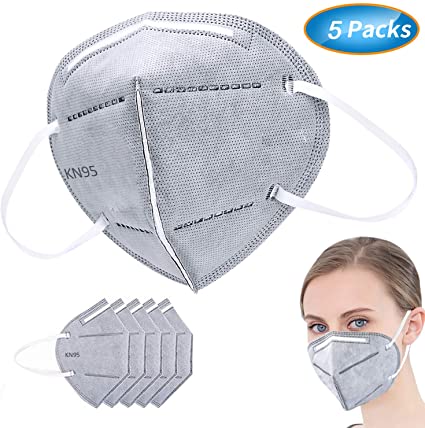 5 Pack N95 Particulate Respirator w/Metal Nosepiece(Gray)