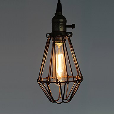 CLAXY Ecopower Industrial Opening and Closing Pendant Lighting Wire Cage Lamp Guard Fixture