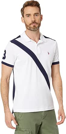 U.S. Polo Assn. Short Sleeve Slim Fit Sash Front Pique Knit Polo Shirt