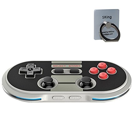 8BITDO NES30 Pro Wireless Bluetooth Controller Dual Classic Joystick For Android Gamepad PC  Willgoo SRing Stander (NES30-Pro w/Silver Sring)