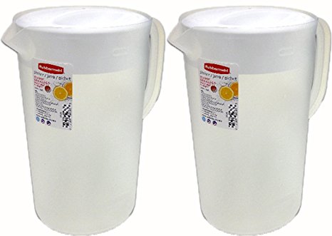 Rubbermaid Classic, Clear Pitcher With White lid, 1 Gallon, (Pack of 2)