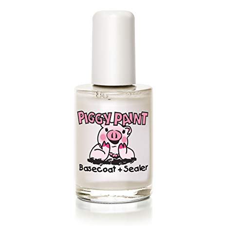 Piggy Paint - 100% Non-toxic Girls Nail Polish, Safe, Chemical Free, Low Odor for Kids - 0.5 Fluid Ounce - Base Coat & Sealer