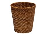 KOUBOO Round Rattan Waste Basket Honey Brown