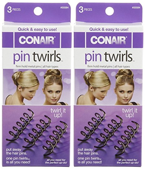 Conair Pin Twirls Firm Hold Metal Pins, 3 ct, 2 pk