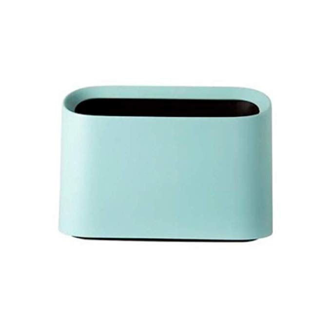 Lotsa Style Mini Wastebasket Trash Can, Countertop Craft Table Desktop Office Kitchen, Makeup Holder for Vanity Bathroom(Light Blue-Basic)