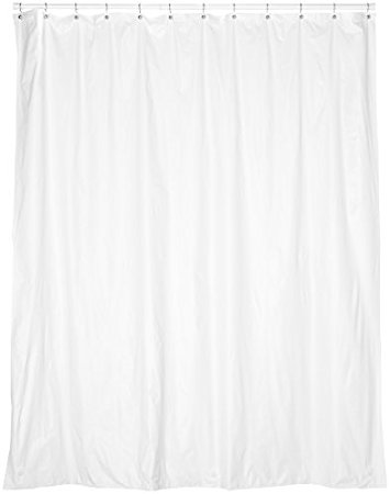 Carnation Home Fashions 72-Inch Wide by 78-Inch Long Vinyl Shower Curtain Liner, White