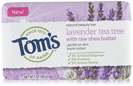 Tom's of Maine Natural Beauty Bar Soap With Raw Shea Butter, Lavender Tea Tree, 5 Ounce, 6 Count