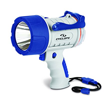 Cyclops 300 lm Rechargeable Waterproof Marine Style Spotlight, White/Blue