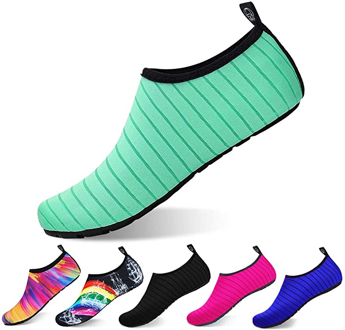 semai Water Shoes Quick-Dry Swimming Socks, Non-Slip Soft Beach Shoes Barefoot Water Sports Shoes Breathable Aqua Socks for Women Men Kids, Elastic Easy-fit Footwear for Beach Swimming Yoga Diving