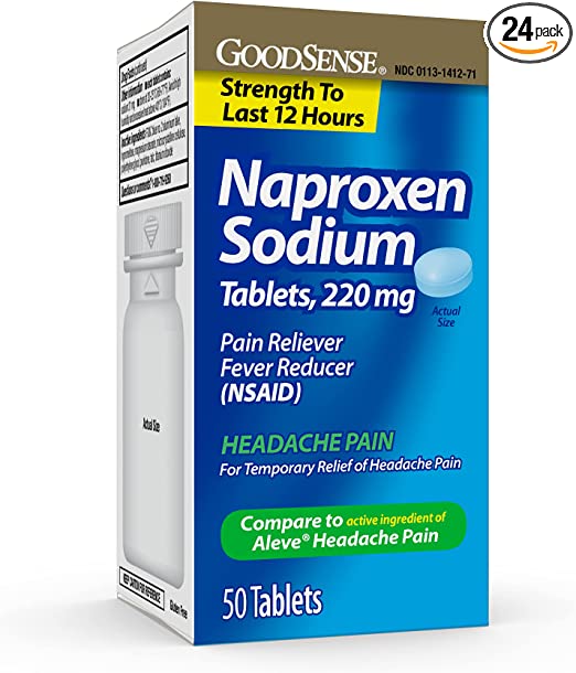 Good Sense Goodsense Naproxen Sodium Tablets 220 Mg, Headache Pain, Blue, 50 Count