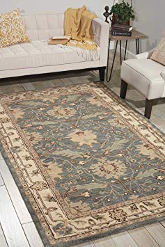 Nourison India House (IH75) Blue Rectangle Area Rug, 8-Feet by 10-Feet 6-Inches (8' x 10'6")