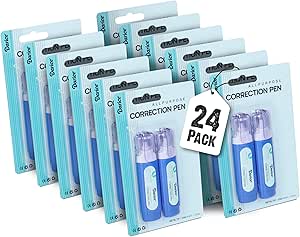 Darice Liquid Correction Pen Box of 24 - Multi-Purpose Liquid White Out Pen with Metal Tip for School, Office & Home