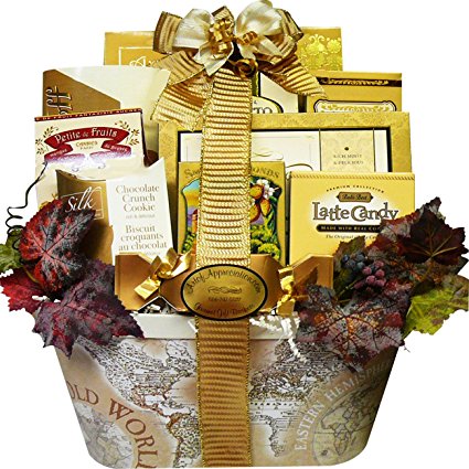 Old World Charm Gourmet Food and Snacks Gift Basket (Candy Option)