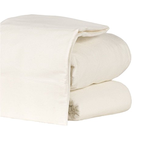 Flannel Sheet Set Heavyweight 190GSM Ultra Soft 4 Pcs White Queen Size