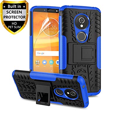 Moto G6 Play Case, Moto E5 / Moto G6 Forge Phone Case, [ with Screen Protector ], Dual Layer Soft TPU   Hard PC Protective Durable Case with Kickstand for Motorola, Blue