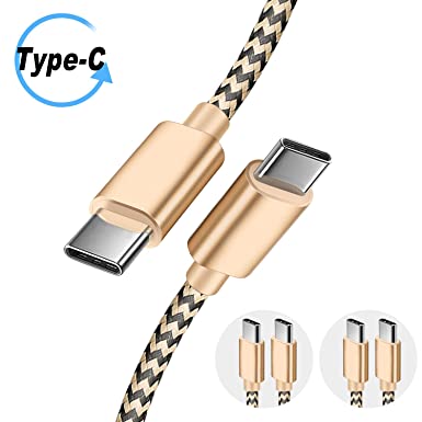 USB C to USB C Cable [3-Pack 5ft], USB C Charger Cable Fast Charge, C to C Cable Compatible with Samsung Galaxy S20/S10/S9/Note 10, Google Pixel 2/3/4 XL, MacBook Pro 2019/2018/2017 and More, Gold
