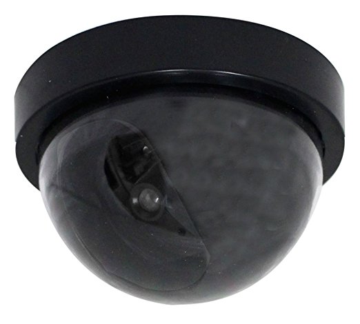 ToolUSA Anti-theft Dummy Security Camera With Black Mirror Finish: D412-RDBK-YX