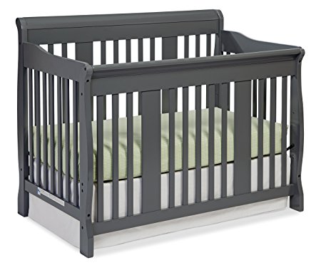 Stork Craft Tuscany 4-in-1 Convertible Crib, Gray