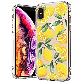 MOSNOVO iPhone Xs MAX Case, iPhone Xs MAX Clear Case, Lemon Pattern Printed Clear Design Transparent Plastic Back Case with TPU Bumper Protective Case Cover for iPhone Xs MAX