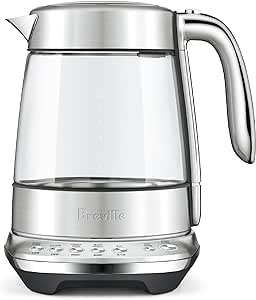 Breville the Smart Crystal Luxe™ Electric Kettle, BKE855BSS, Brushed Stainless Steel