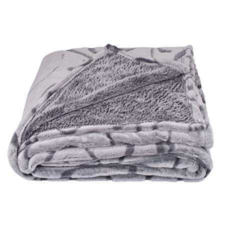 SOCHOW Uragiri Flannel Fleece Throw Blanket, Warm Lightweight Super Soft Blanket 50" × 60",Grey