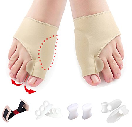 Warmter Bunion Corrector Sleeves Kits Toe Separators Spacers Straighteners Bunion Relief Protector for Bunion Aid surgery treatment，9 pieces