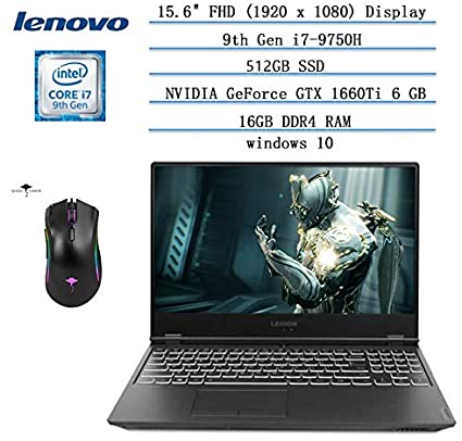 Newest Lenovo Legion Y540 15.6" FHD Gaming Laptop, 144Hz i7-9750H(6 cores 12MB, Beat i7-8700), 16GB RAM, 512GB SSD,NVIDIA GTX 1660Ti 6GB GDDR6, Legion Ultimate Support Win10 w/Ghost manta gaming mouse